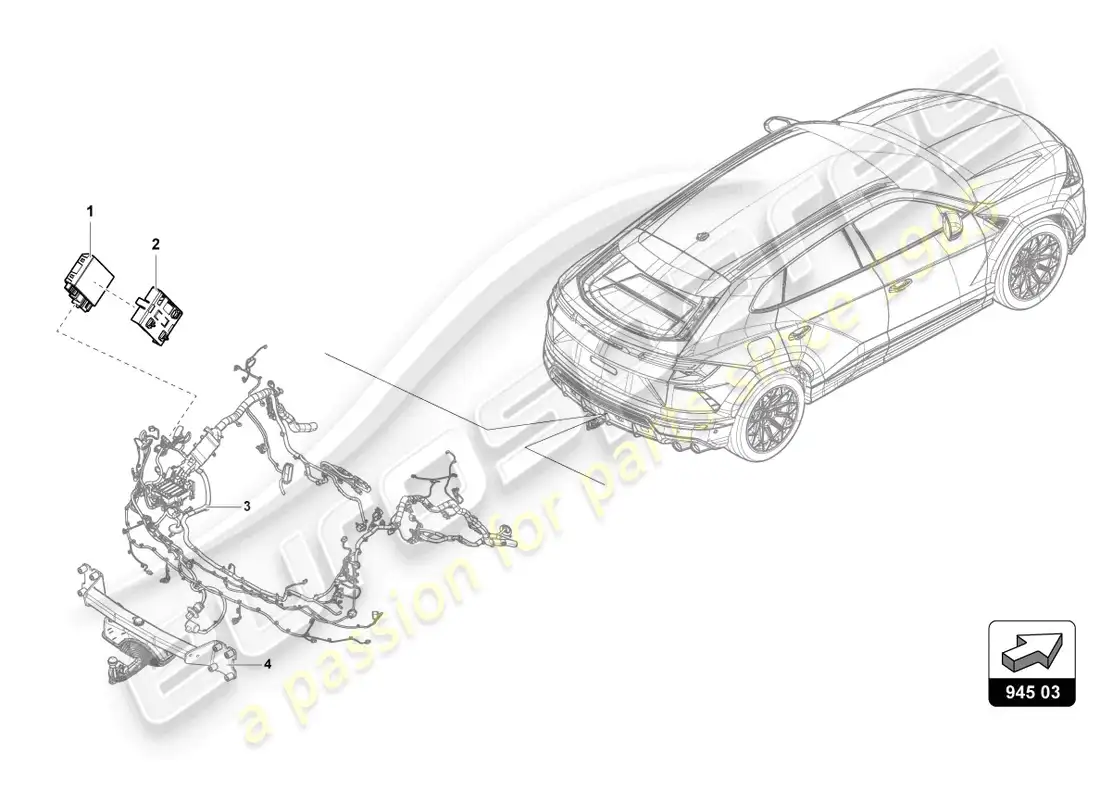 lamborghini urus s (2024) electrical parts for trailer towing part diagram