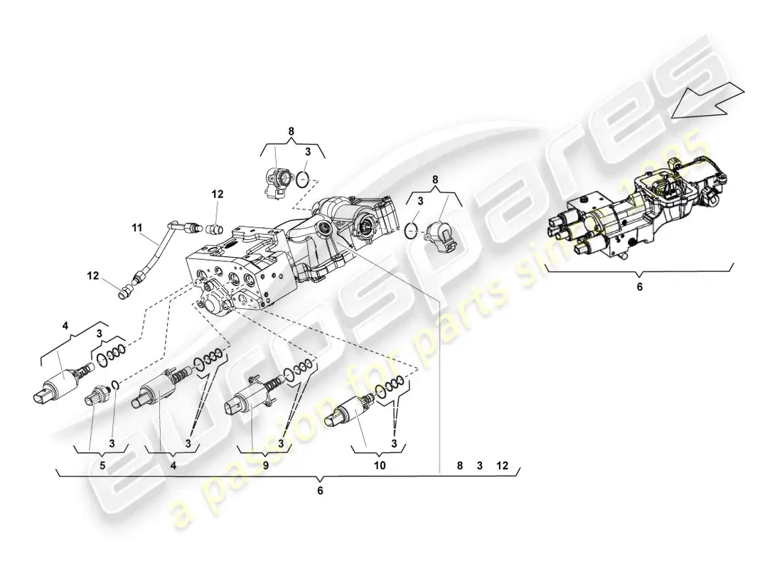 lamborghini lp550-2 spyder (2013) valve unit parts diagram