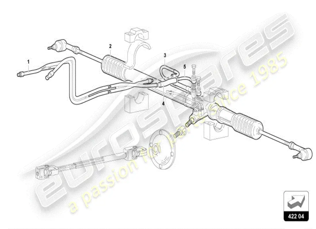 lamborghini diablo vt (1998) steering rod parts diagram