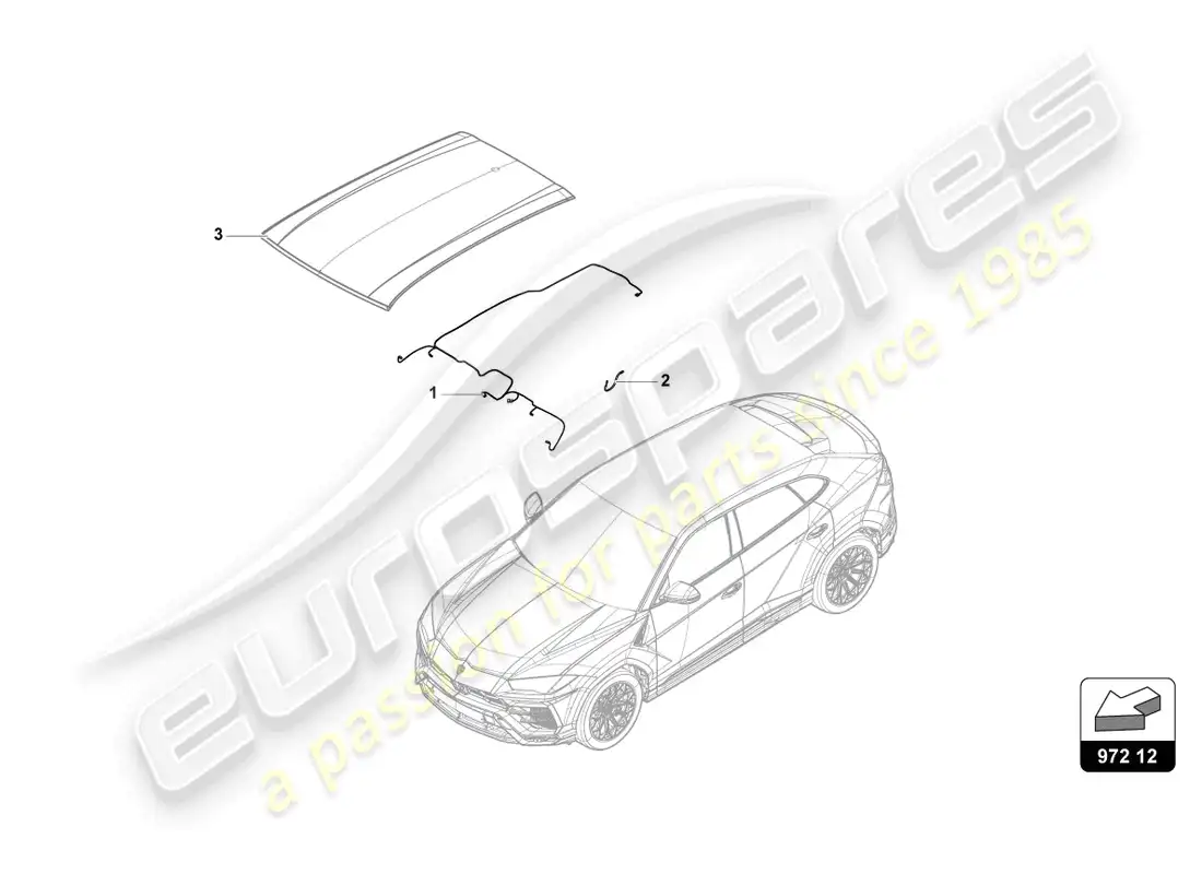 lamborghini urus s (2023) roof wiring harness parts diagram