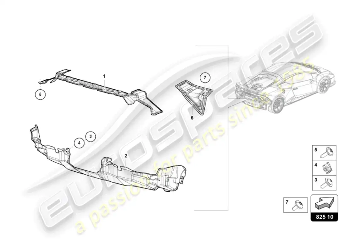 lamborghini tecnica (2023) heat shield parts diagram
