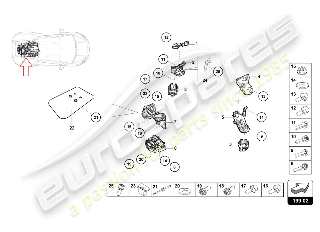 lamborghini sto (2024) securing parts for engine parts diagram