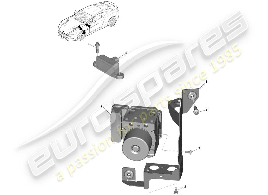 a part diagram from the aston martin vanquish parts catalogue