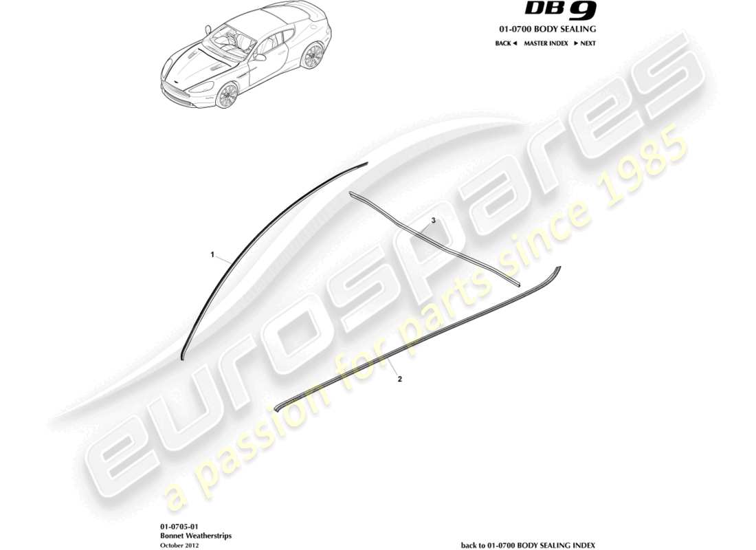 a part diagram from the aston martin db9 (2015) parts catalogue
