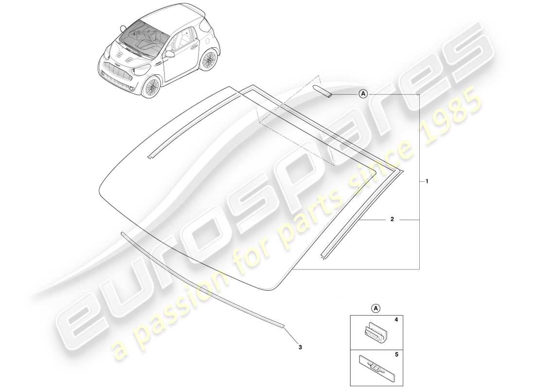 a part diagram from the aston martin cygnet (2012) parts catalogue