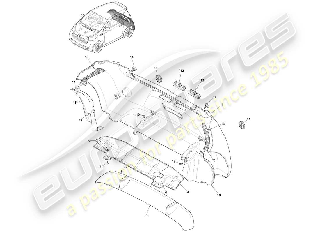 part diagram containing part number ay2y-17c815-aa