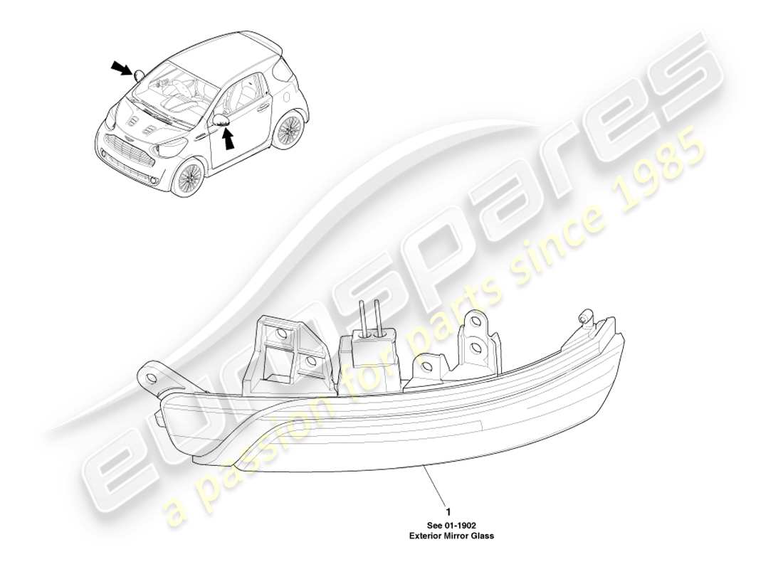 a part diagram from the aston martin cygnet parts catalogue