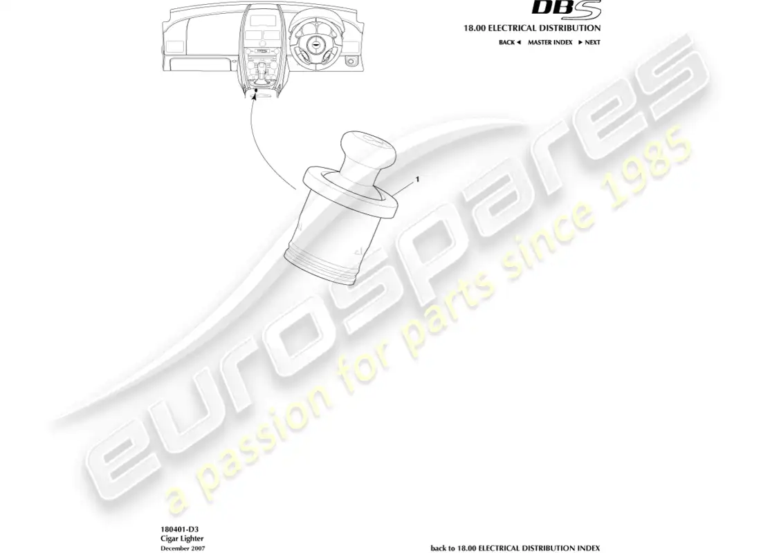 aston martin dbs (2012) cigar lighter parts diagram