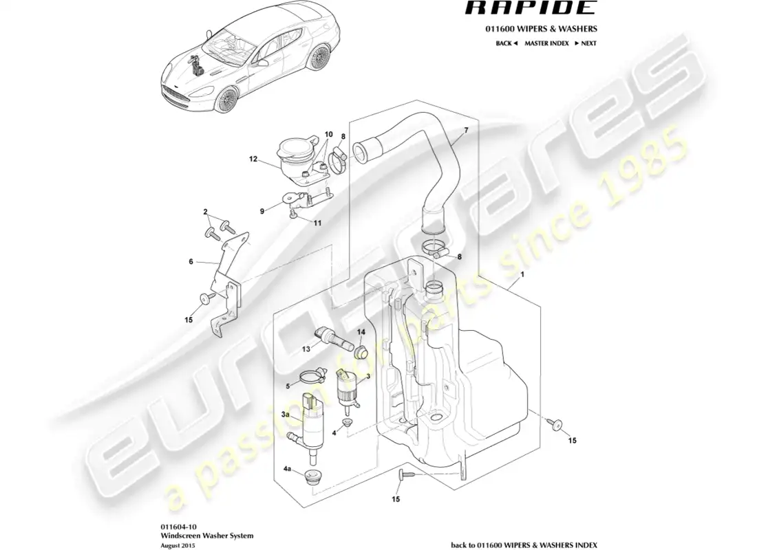 aston martin rapide (2017) washer bottle parts diagram