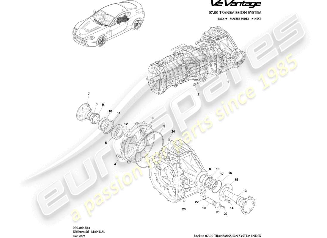 aston martin v12 vantage (2012) differential part diagram