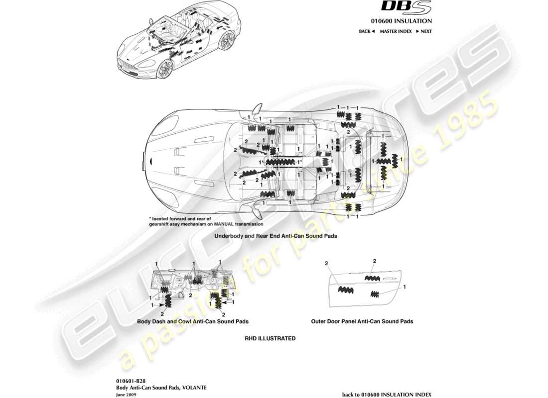 a part diagram from the aston martin dbs parts catalogue