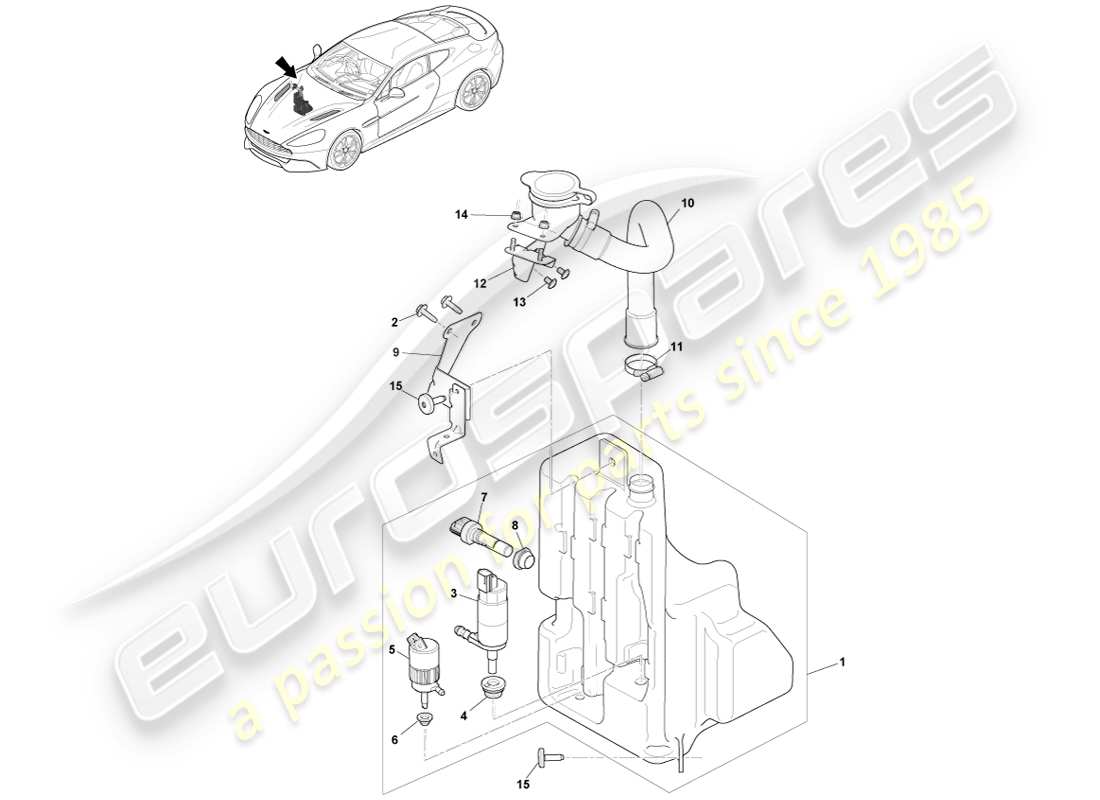 aston martin vanquish (2013) washer bottle part diagram