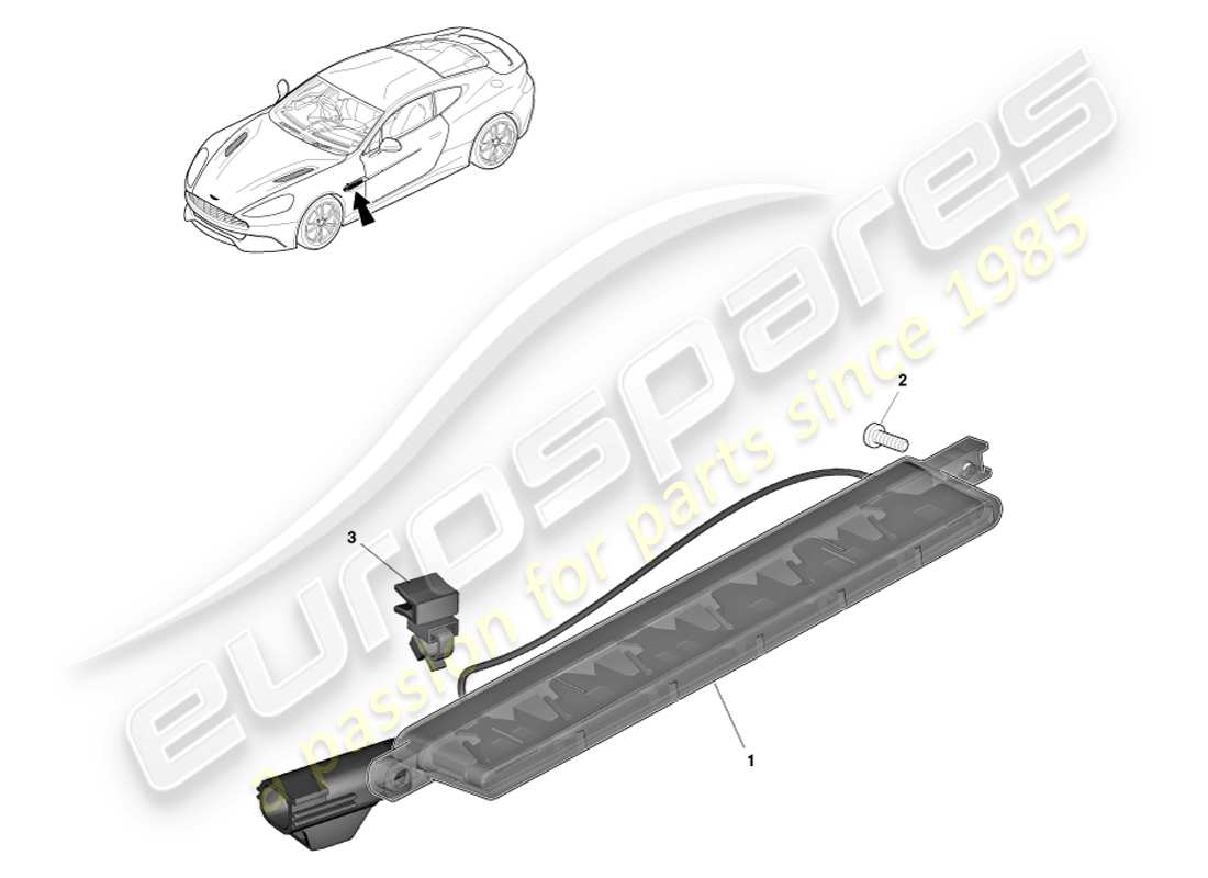 aston martin vanquish (2013) side repeaters part diagram