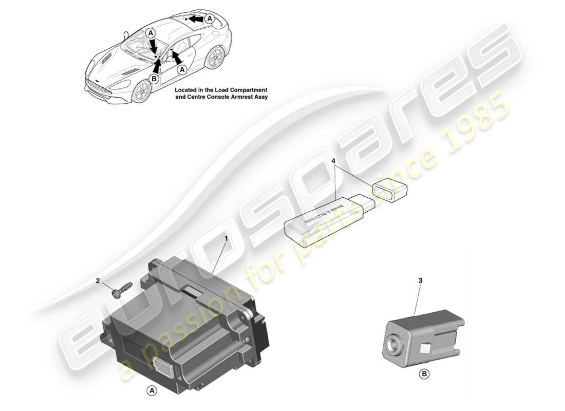 aston martin vanquish (2013) media player part diagram