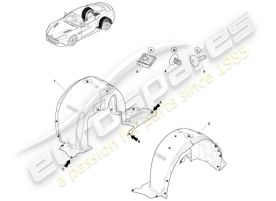 a part diagram from the aston martin vanquish parts catalogue