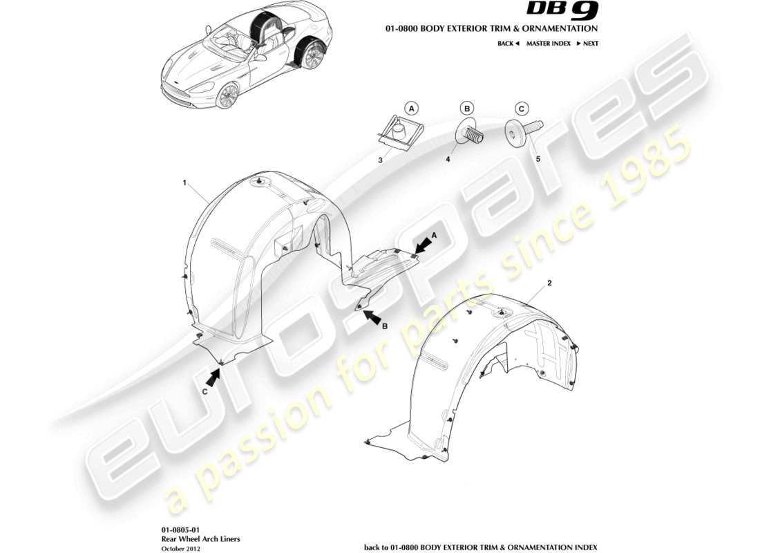 a part diagram from the aston martin db9 (2014) parts catalogue