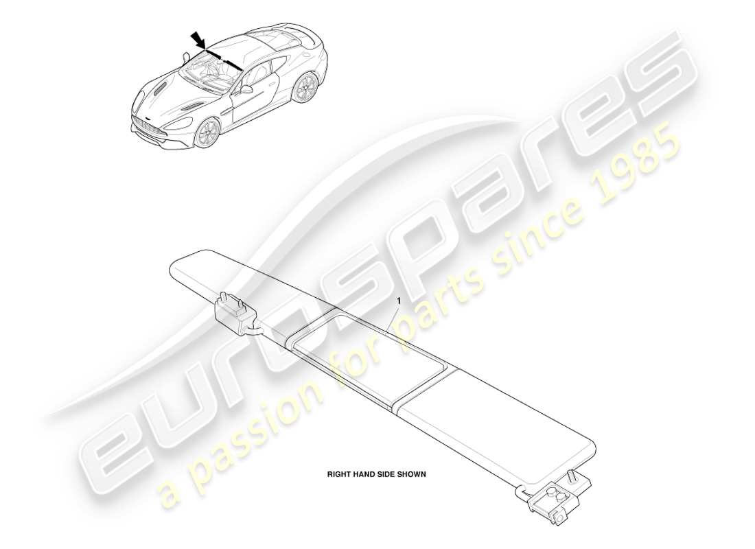 a part diagram from the aston martin vanquish (2014) parts catalogue