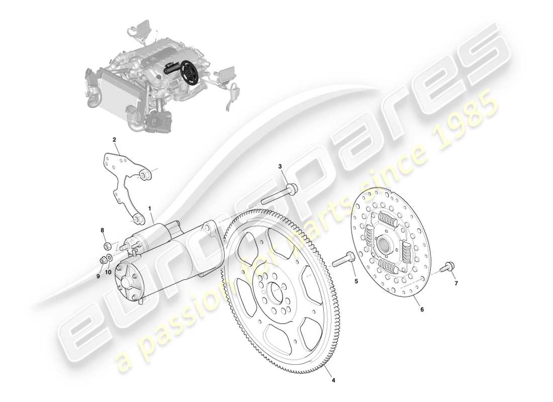 aston martin vanquish (2013) engine cranking, auto part diagram