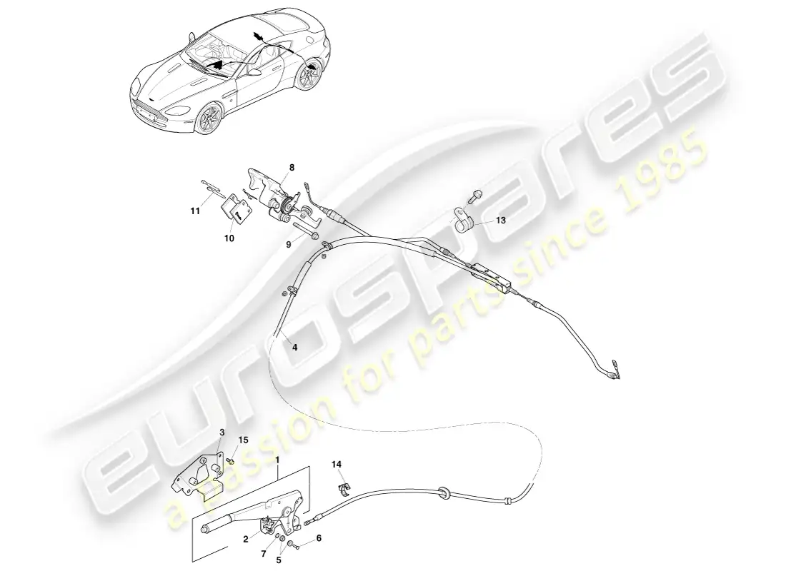 a part diagram from the aston martin v8 vantage parts catalogue