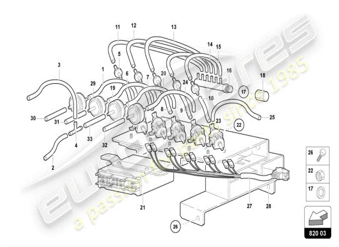 lamborghini diablo vt (1997) air conditioning parts diagram