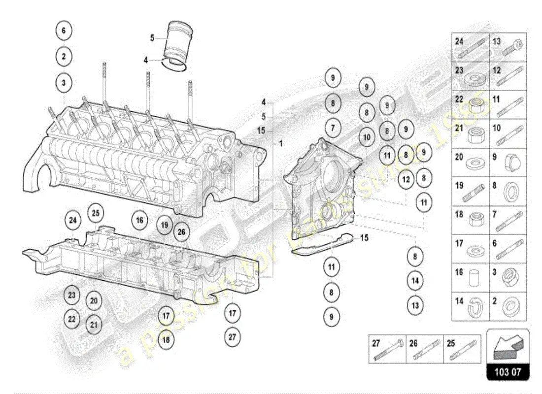 lamborghini diablo vt (1995) engine block parts diagram