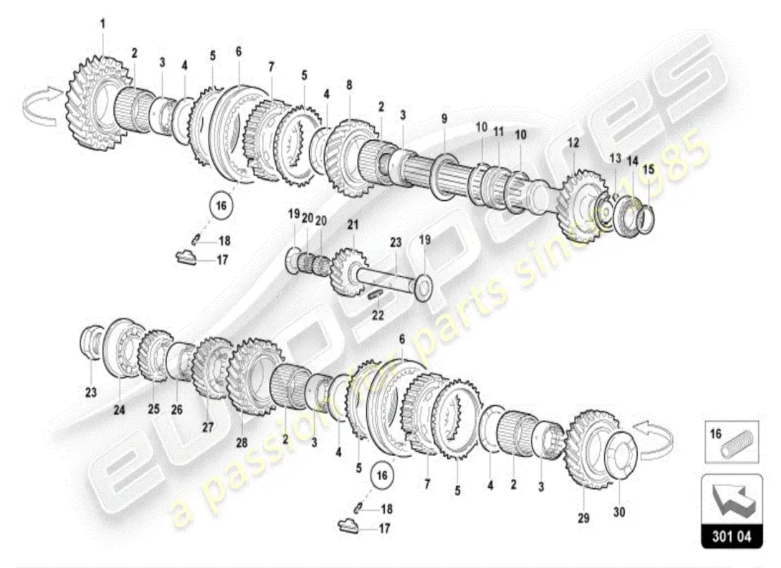 lamborghini diablo vt (1996) cardan shaft parts diagram