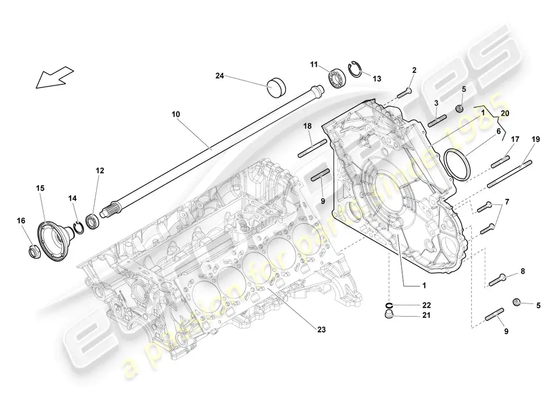 lamborghini lp560-4 spider (2011) cover for axle differential parts diagram