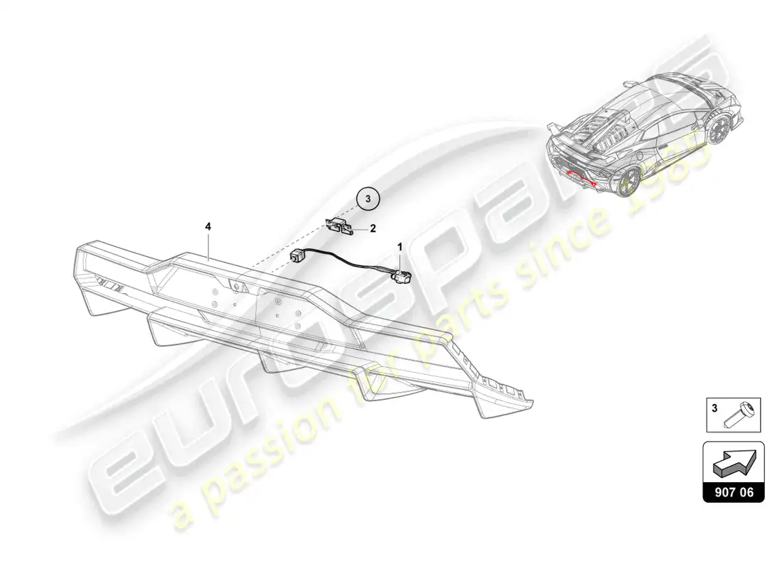 lamborghini sto (2022) reversing camera parts diagram