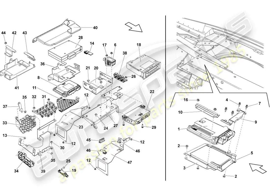 lamborghini lp560-4 spider (2014) engine control unit parts diagram