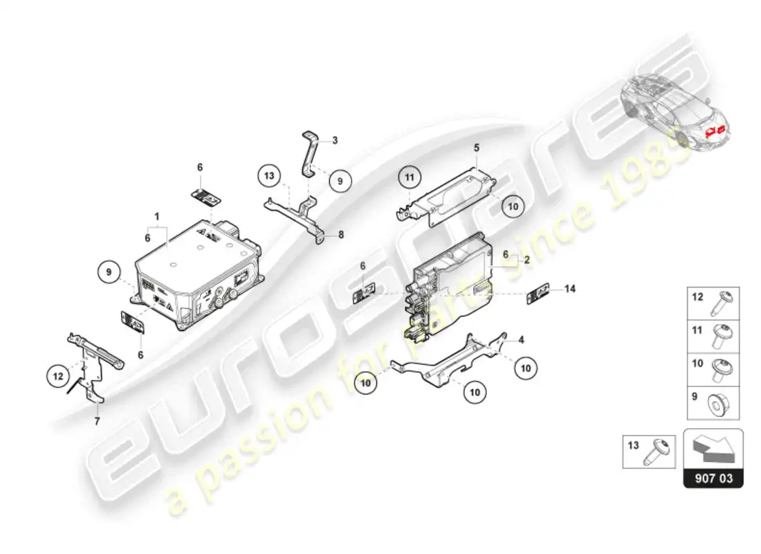 lamborghini revuelto coupe (2024) charger for high-voltage battery parts diagram