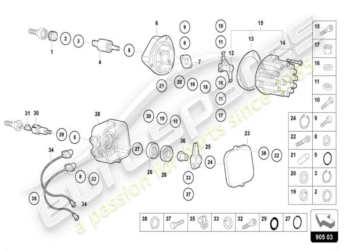 lamborghini diablo vt (1997) ignition system parts diagram