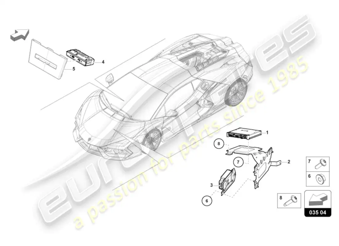 lamborghini revuelto coupe (2024) communication box parts diagram