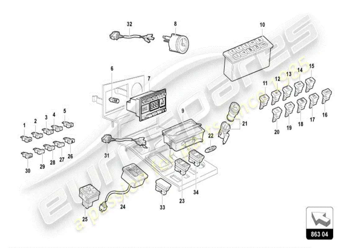 lamborghini diablo vt (1997) tunnel parts diagram