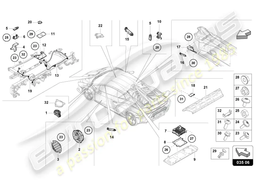 lamborghini sto (2024) aerial parts diagram