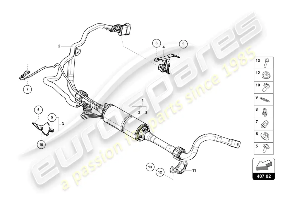 lamborghini urus (2021) anti-roll bar parts diagram