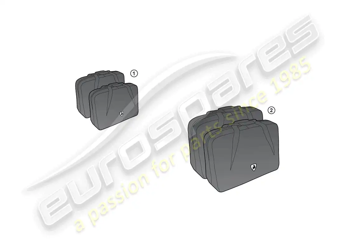 lamborghini gallardo coupe (accessories) travel bags set parts diagram