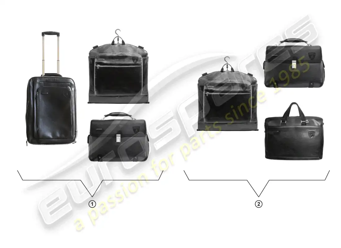 lamborghini gallardo coupe (accessories) travel bags set parts diagram