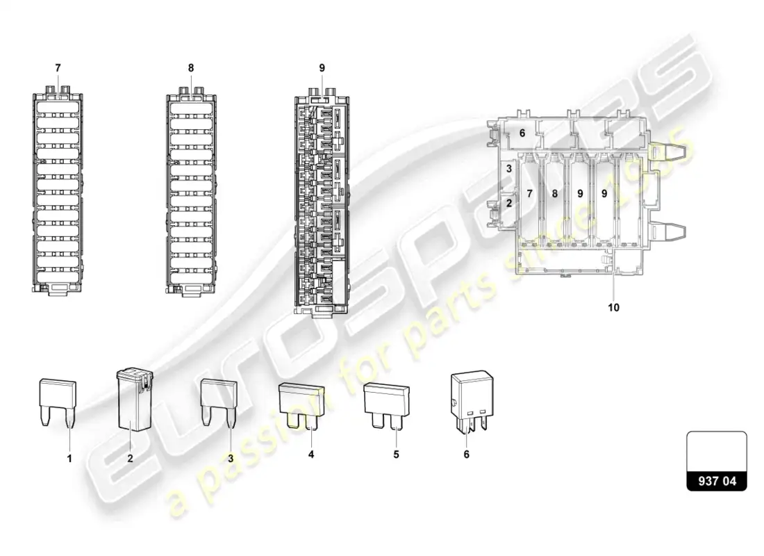 lamborghini urus performante (2023) fuses parts diagram