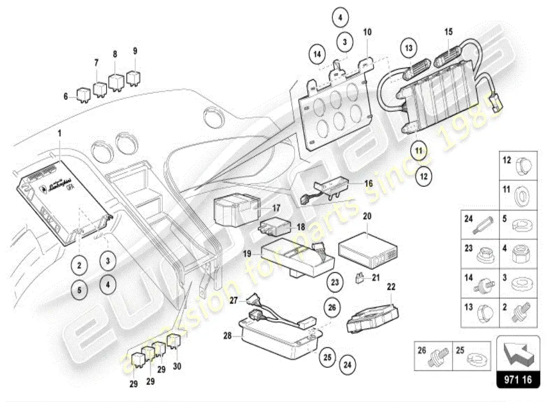 lamborghini diablo vt (1998) electrical system parts diagram