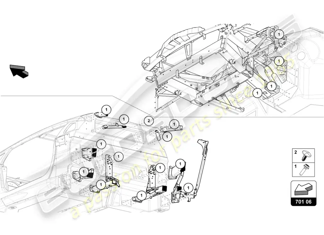 lamborghini countach lpi 800-4 (2022) fasteners parts diagram