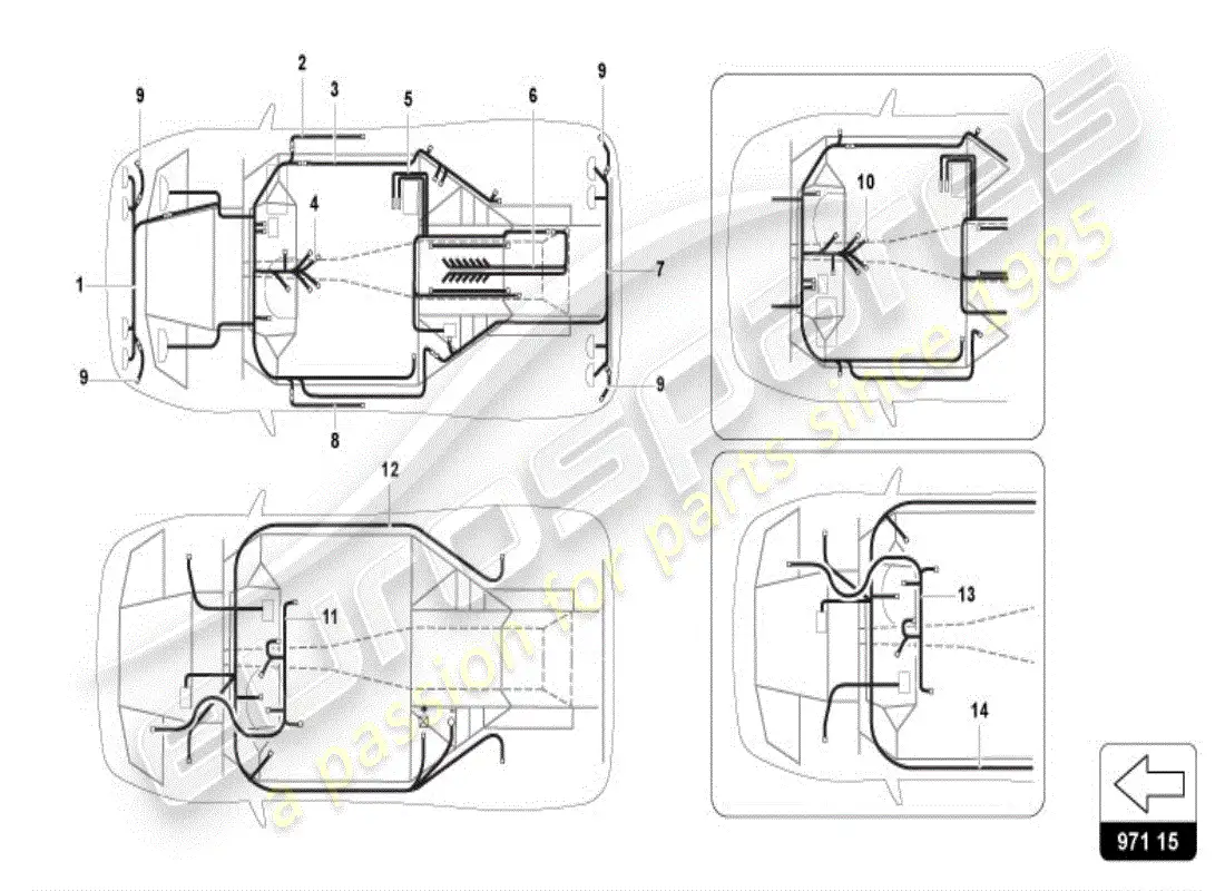 lamborghini diablo vt (1998) electrical system parts diagram
