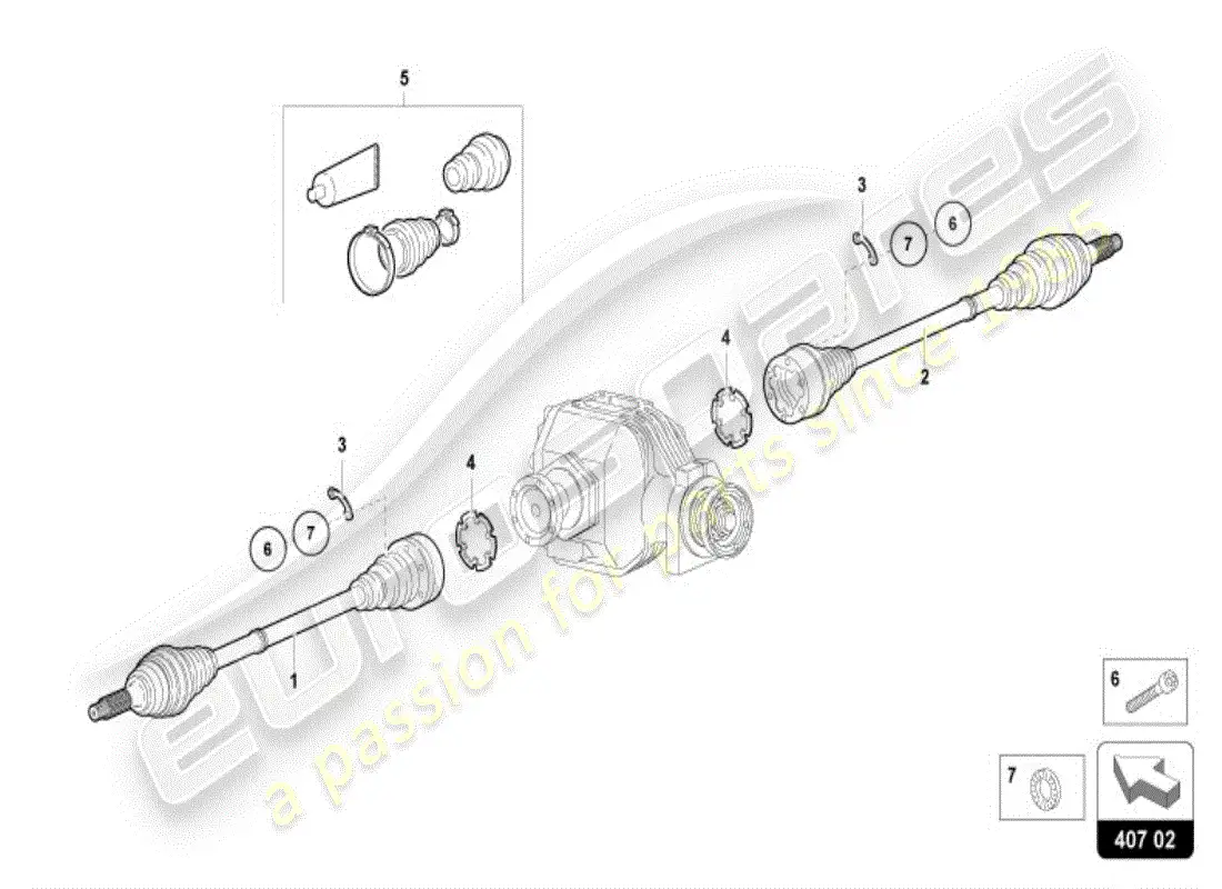 lamborghini diablo vt (1996) axle shaft front parts diagram