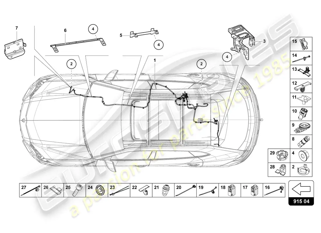 lamborghini urus (2021) wiring set for battery +/- parts diagram