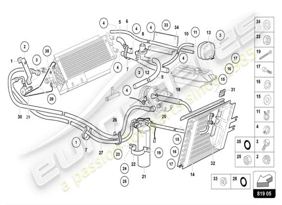 lamborghini diablo vt (1997) heating, air cond. system parts diagram