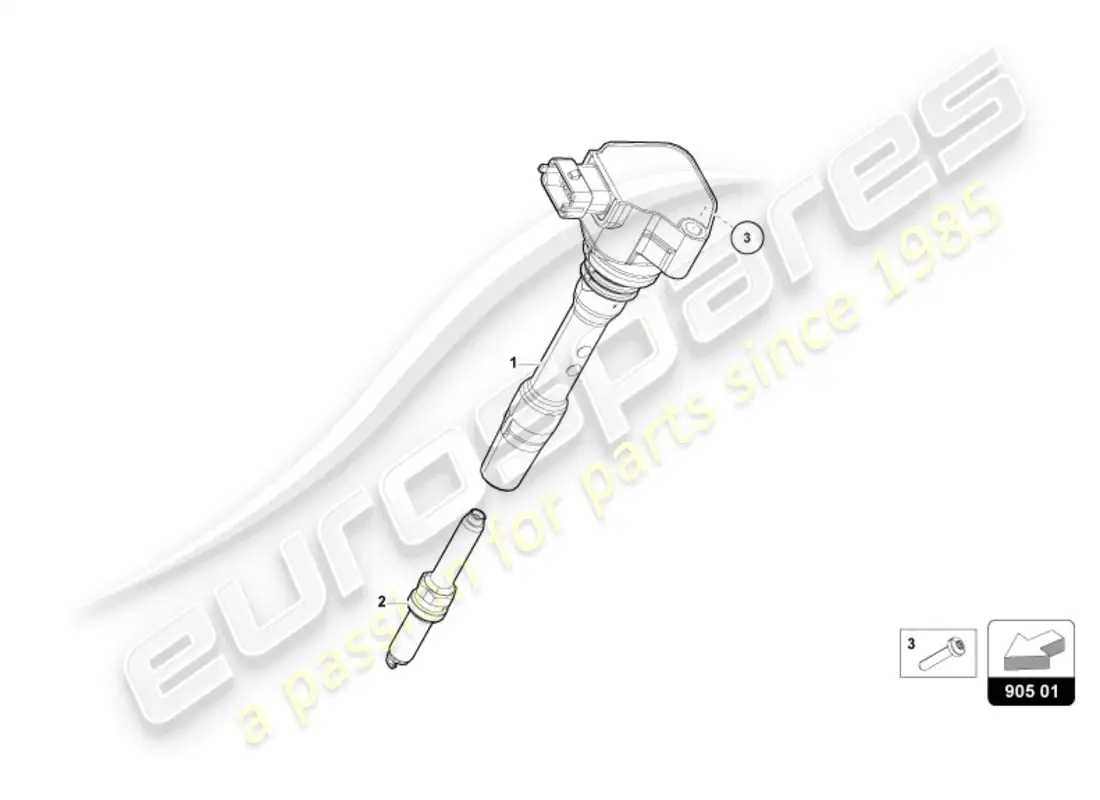 lamborghini revuelto coupe (2024) ignition coil with spark plug connector parts diagram