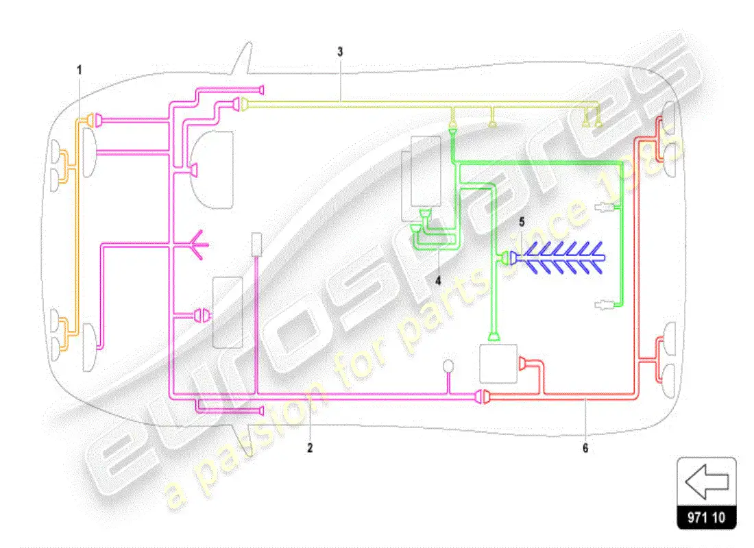 lamborghini diablo vt (1997) electrical system parts diagram