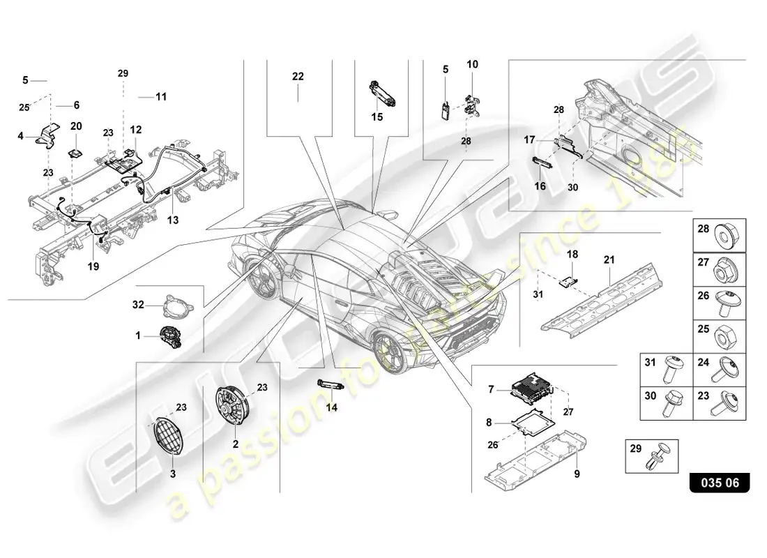 lamborghini sto (2021) aerial parts diagram