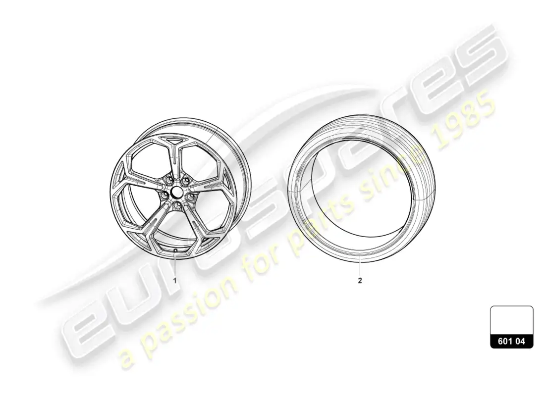 lamborghini urus (2020) wheels/tyres 22 parts diagram