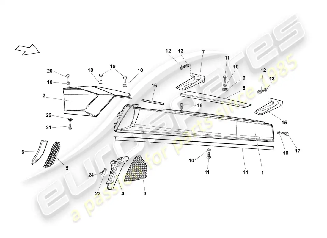 lamborghini reventon side member right parts diagram