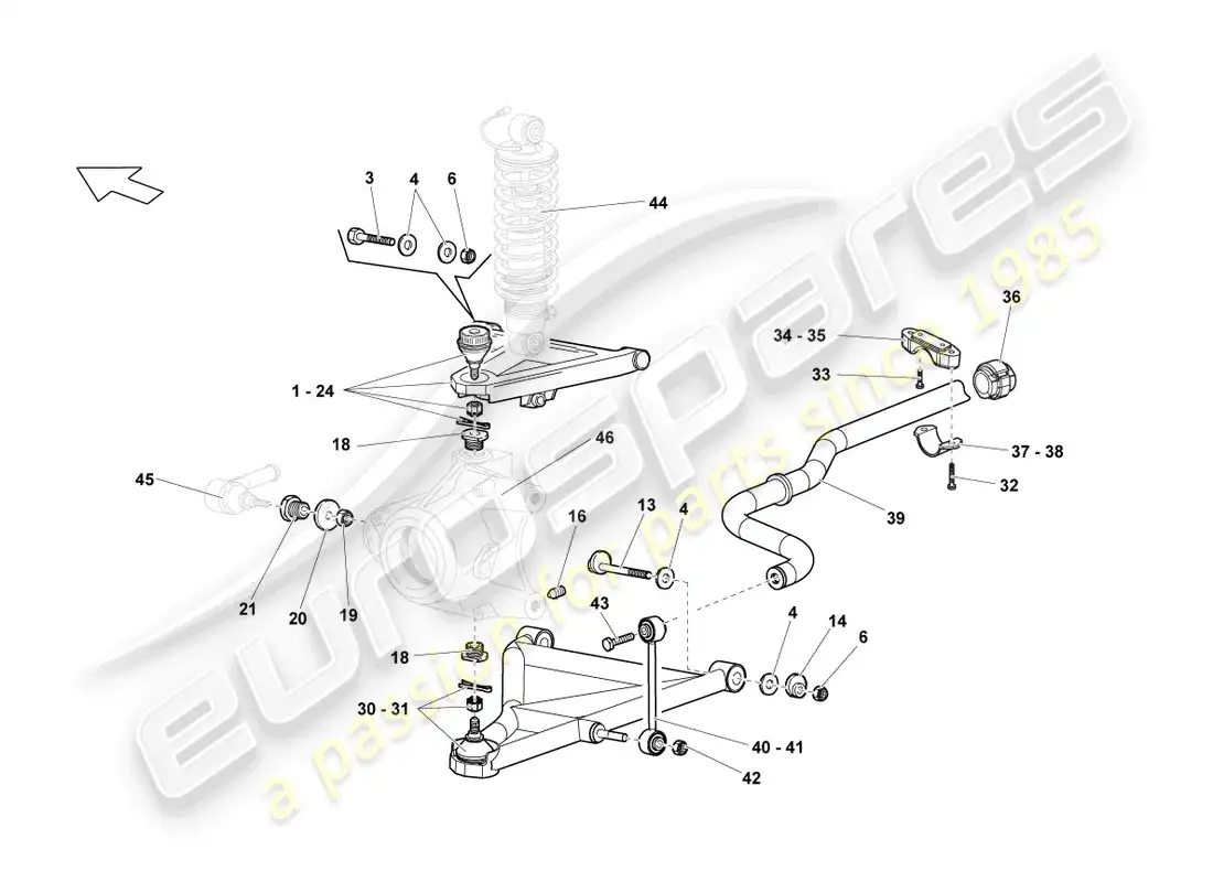 lamborghini lp640 coupe (2008) wishbone parts diagram
